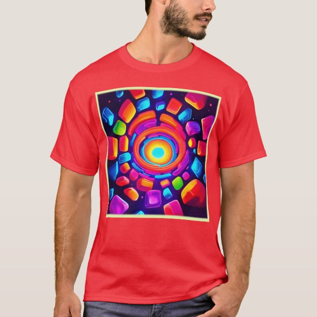 Camiseta Neon Cube Vortex Art (Anverso)
