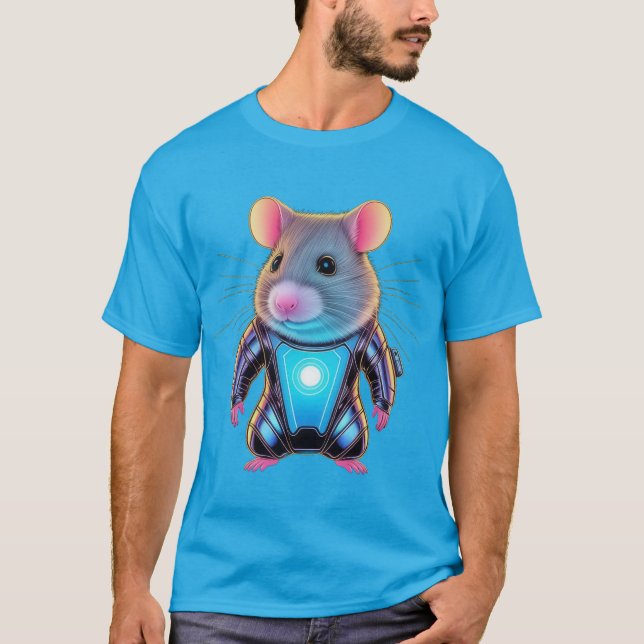 Camiseta Neon Cyber Hamster (Anverso)