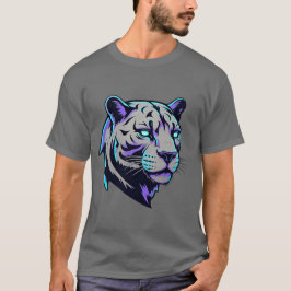 Camiseta Neon Cyber Tiger T-Shirt Futurista Glitch Art