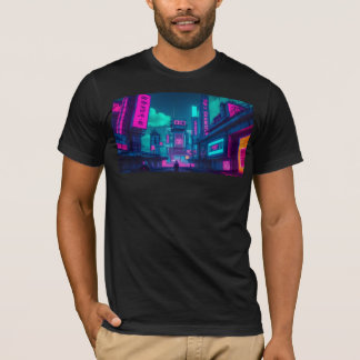Camiseta Neon Cyberpunk City Street Gamer Apparel