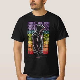 Camiseta Neon Cyberpunk Hooded Figura Digital Art - Brillan