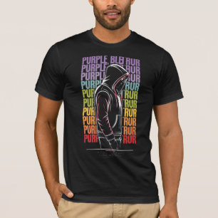 Camiseta Neon Cyberpunk Hooded Figura Digital Art - Brillan