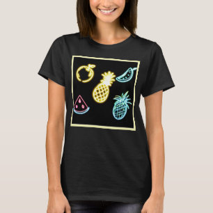 Camiseta Neón de piña y frutas tropicales
