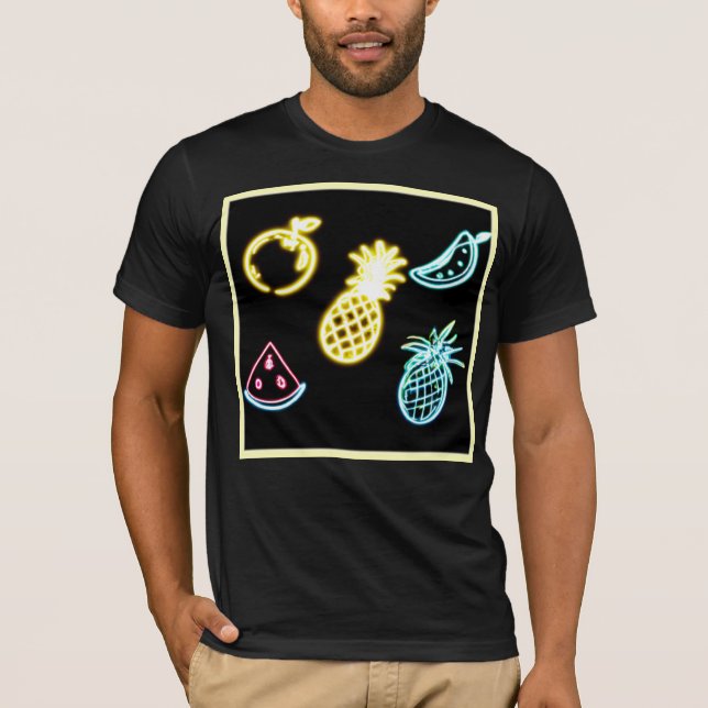 Camiseta Neón de piña y frutas tropicales (Anverso)