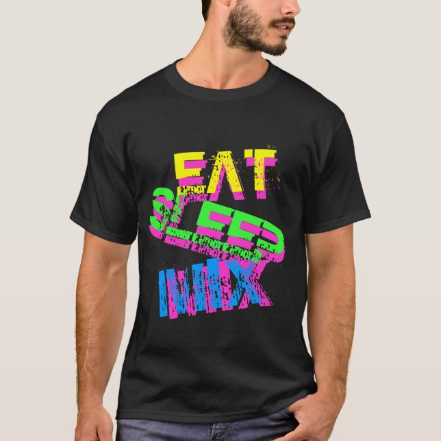 Camiseta Neon DJ | comerse una mezcla de sueño (Anverso)