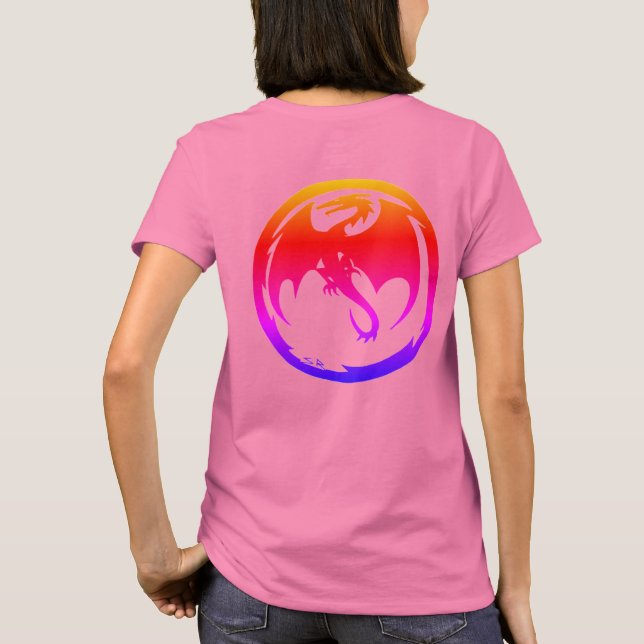 Camiseta Neon Dragon women pink t-shirt back (Reverso)