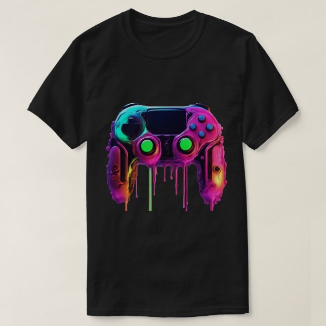 Camiseta Neon Drip Game Controller T-Shirt (Diseño del anverso)