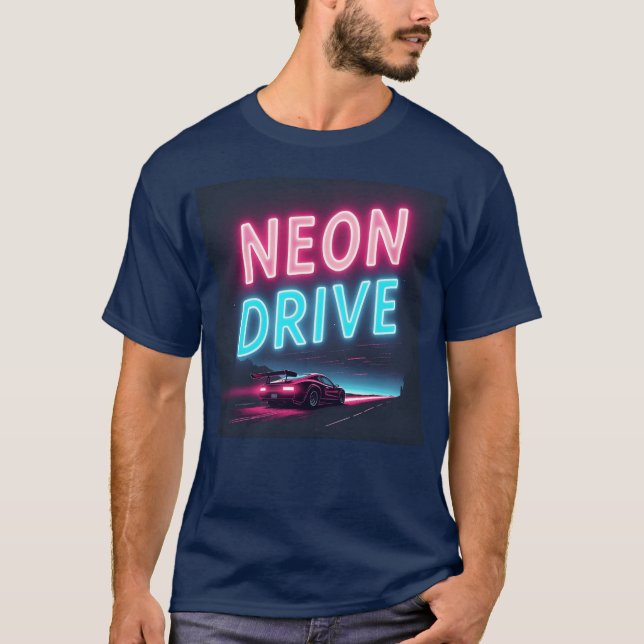 Camiseta Neon Drive Retro Synthwave Design (Anverso)
