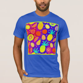 Camiseta Neon Dynamic Fruit Pattern Art