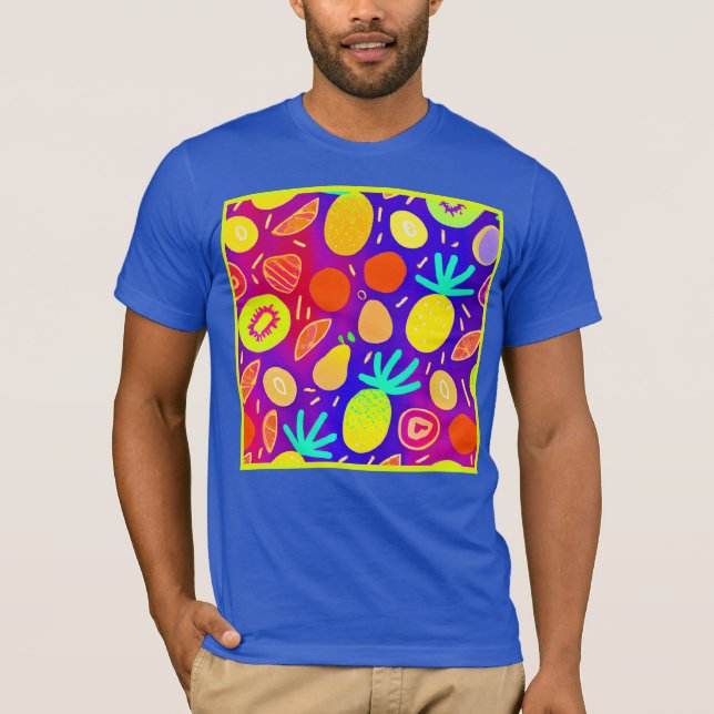 Camiseta Neon Dynamic Fruit Pattern Art (Anverso)