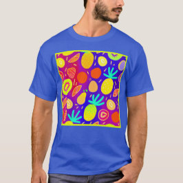 Camiseta Neon Dynamic Fruit Pattern Art
