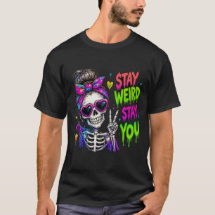 Camiseta Neon Esqueleto Sé Raro Sé Tú