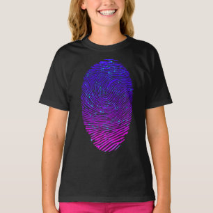 Camiseta Neón estético Huella digital Luminescente Luminesc
