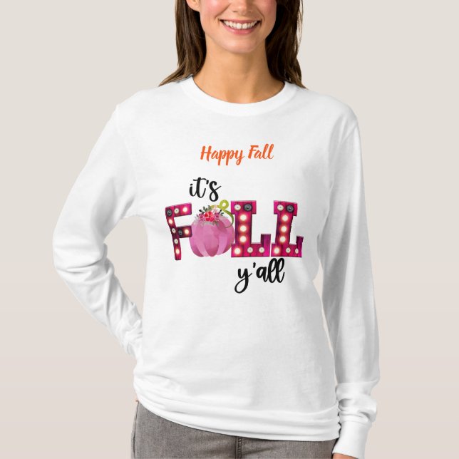 Camiseta Neon Fall Autumn Personalizar Textos (Anverso)