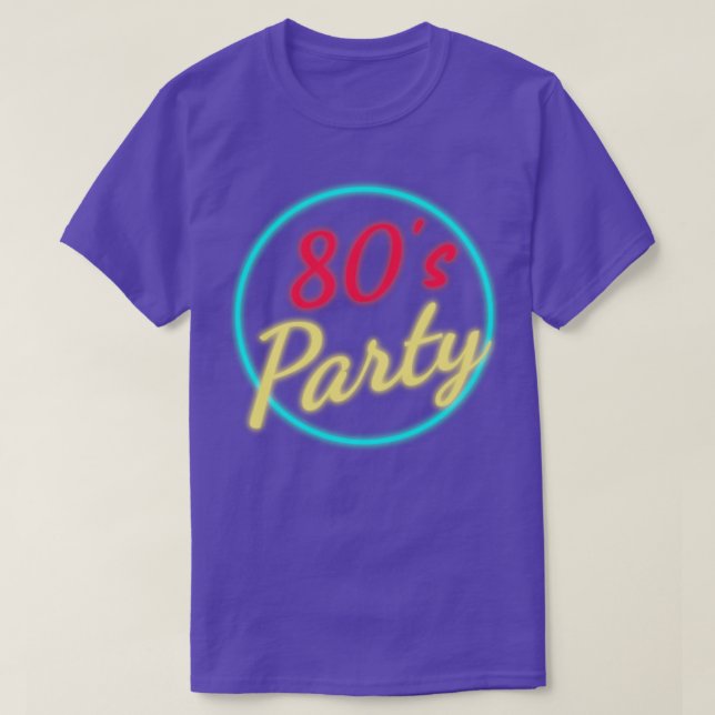 Camiseta neón fiesta de los años 80 (Diseño del anverso)