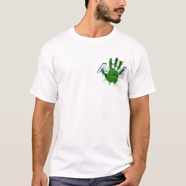 Camiseta Neon Fingerprint & Handprint Splash 2026 (Anverso)