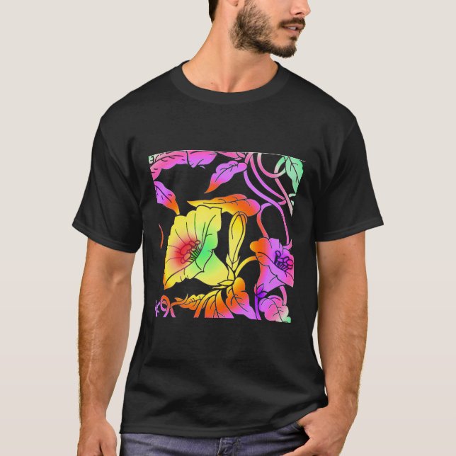 Camiseta Neon Flowers (Anverso)