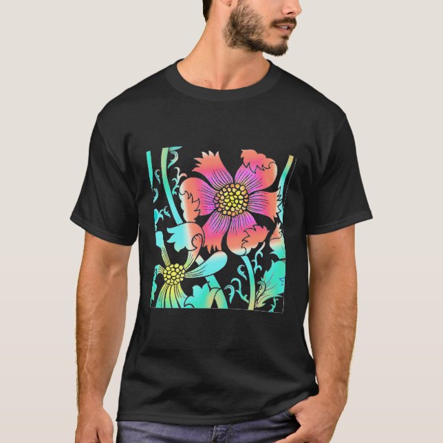 Camiseta Neon Flowers (Anverso)