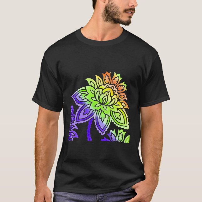 Camiseta Neon Flowers (Anverso)