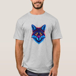 Camiseta Neon Fox Face – Vibrant Glowing Design