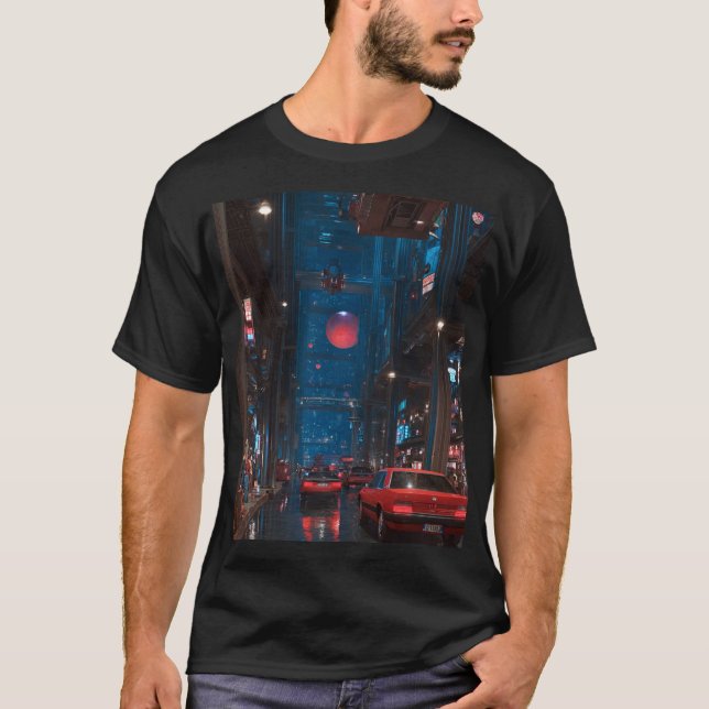 Camiseta Neon Future City Street (Anverso)