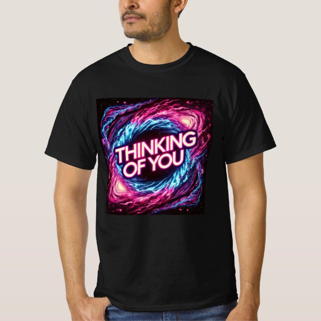 Camiseta Neon Galaxy Pensando En Usted Mens Tshirt (Anverso)