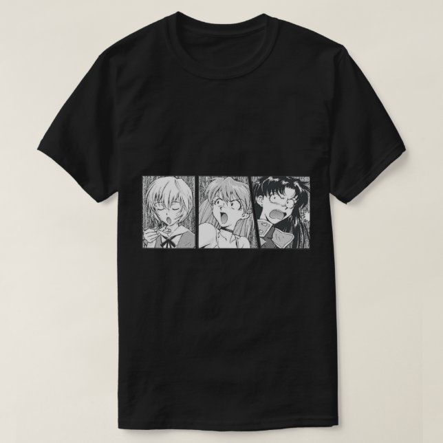 Camiseta Neon Génesis Evangelion Chicas Rei, Misato, Asuka (Diseño del anverso)
