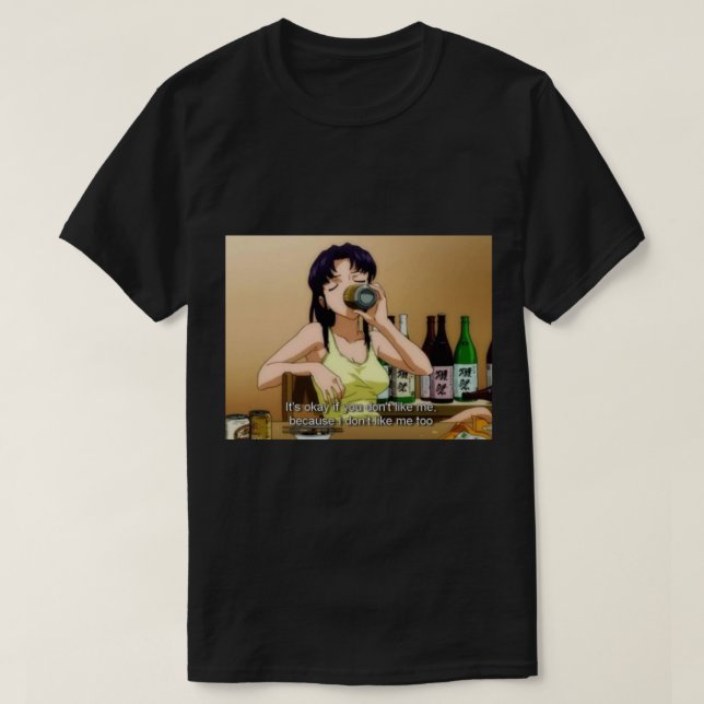 Camiseta neón génesis evangelion misato katsuragi meme (Diseño del anverso)