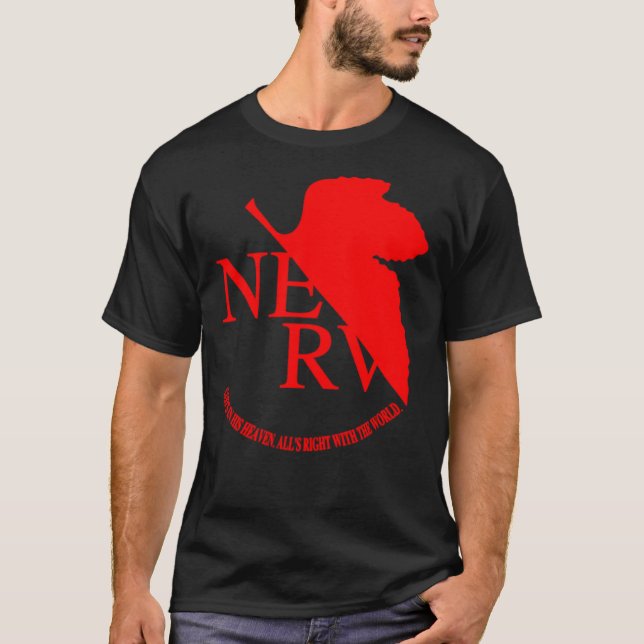 Camiseta Neon Genesis Evangelion NERVE Logo Esencial T-Shi (Anverso)