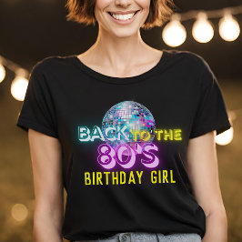 Camiseta Neon Glow Disco Ball De vuelta al Fiesta Retro de