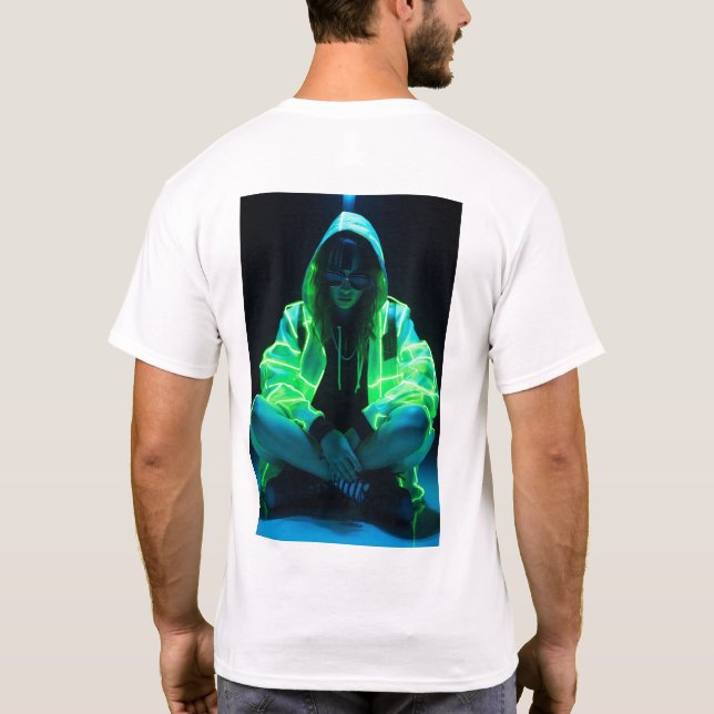 Camiseta Neon Glow-in-the-Dark Chica auto-Illumina (Reverso)