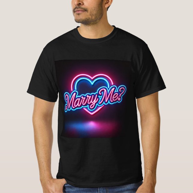 Camiseta Neon Glow Marry Me Mens Tshirt (Anverso)