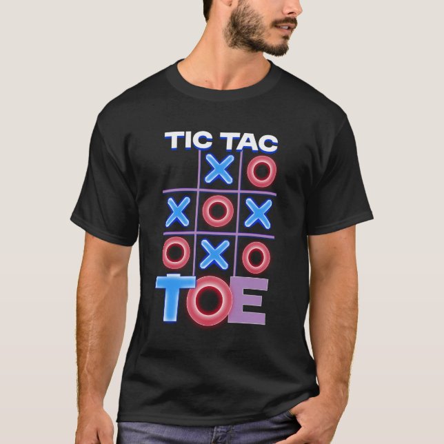 Camiseta Neon Glow Tic Tac Toe (Anverso)