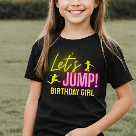 Camiseta Neon Glow Trampoline Fiesta Saltemos Cumpleaños
