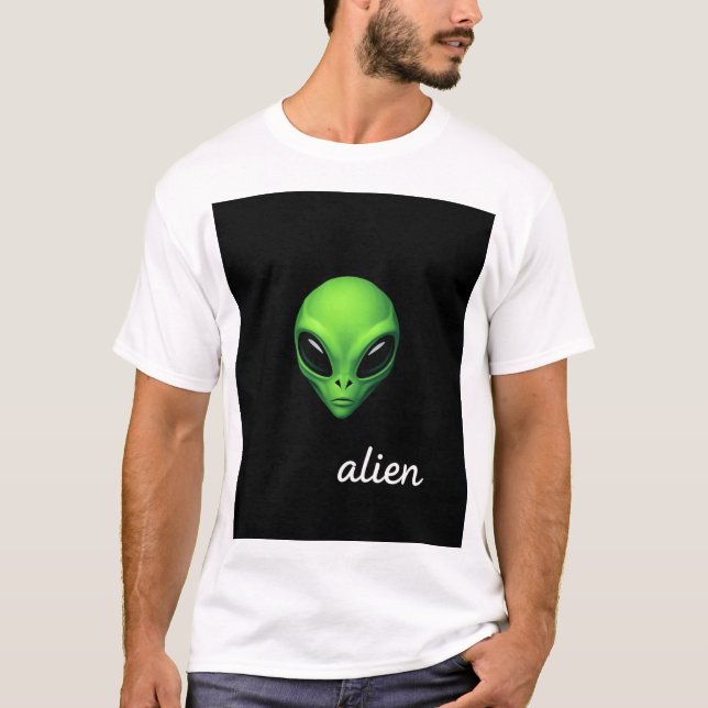 Camiseta Neon Green Alien Head T-Shirt - Vibes espaciales S (Anverso)