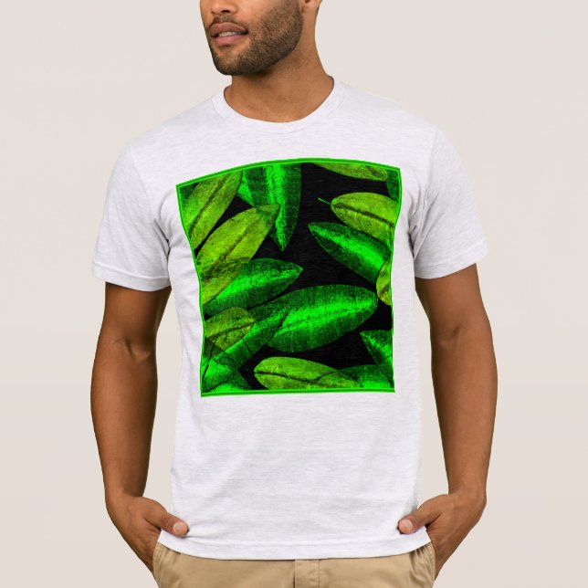 Camiseta Neon Green Leaves Art. Comprar ahora (Anverso)