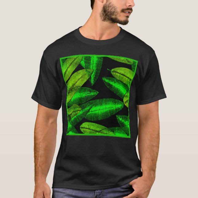 Camiseta Neon Green Leaves Art. Comprar ahora (Anverso)