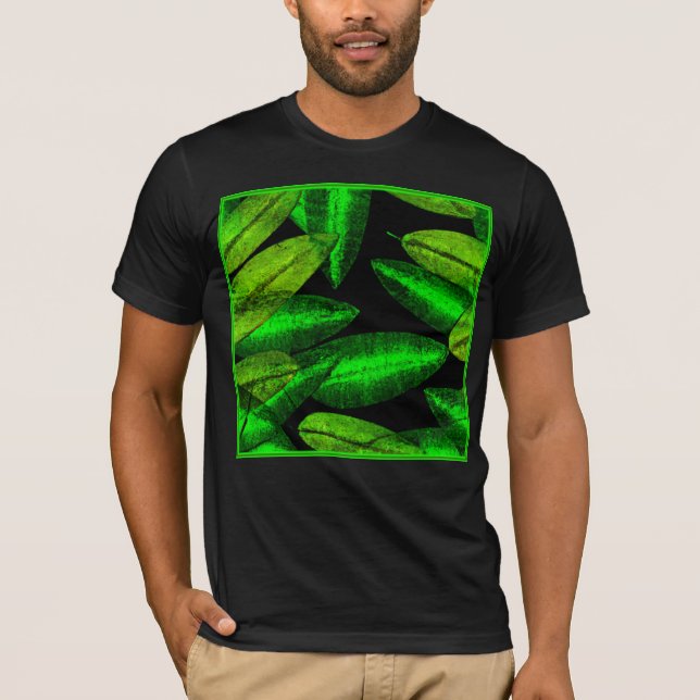 Camiseta Neon Green Leaves Art. Comprar ahora (Anverso)
