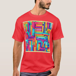 Camiseta Neon Grid - Mosaico Abstracto Colorido