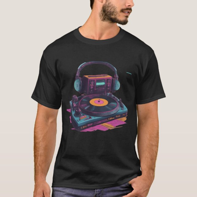 Camiseta Neon Groove Retro DJ Vibes Collection funny (Anverso)