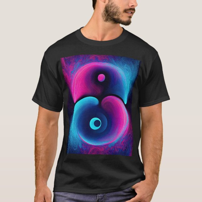 Camiseta Neon Harmony: Una interpretación moderna de Yin Ya (Anverso)