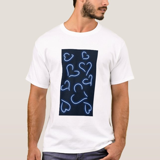 Camiseta Neon Hearts Blue (Anverso)