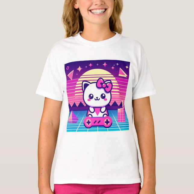 Camiseta Neon Kitty (Anverso)
