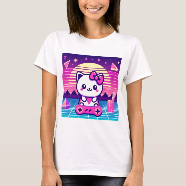 Camiseta Neon Kitty (Anverso)