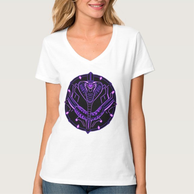 Camiseta Neon-Kobra – Wächter des digitalen Dschungels (Anverso)