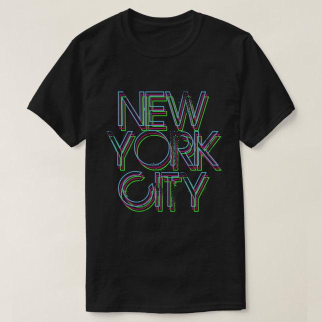 Camiseta Neon Lights de Nueva York (Diseño del anverso)