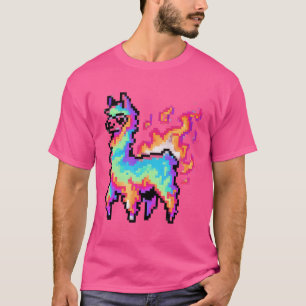 Camiseta Neon Llama Pixelada
