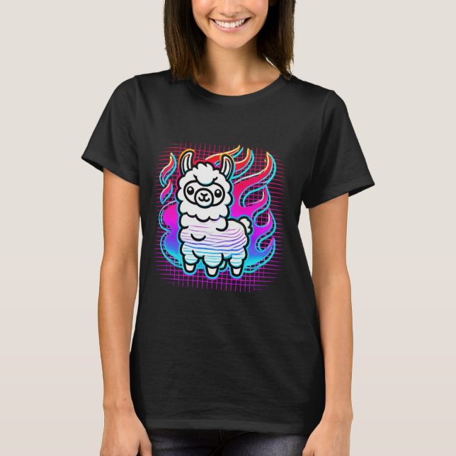 Camiseta Neon Llama Vibes (Anverso)