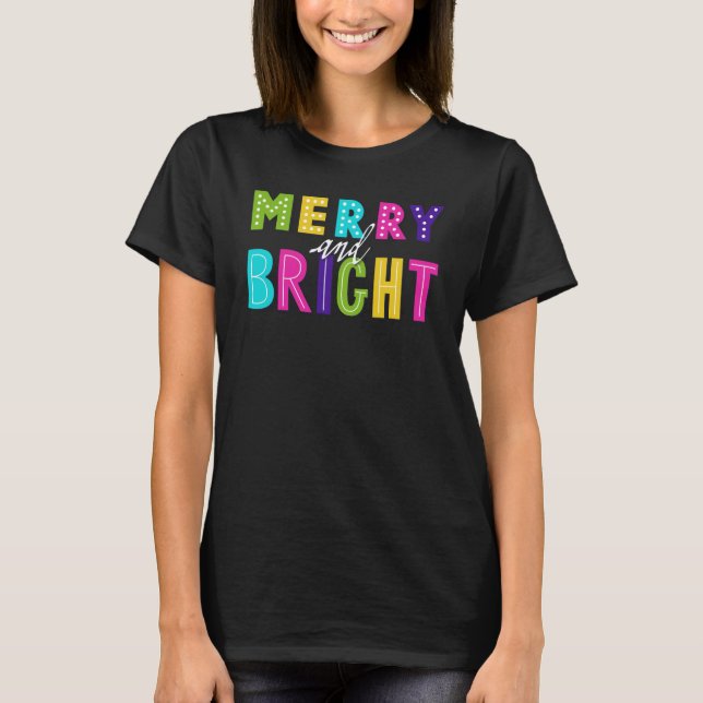 Camiseta Neon Merry y Bright (Anverso)