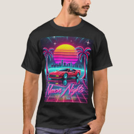 Camiseta Neon Nights Retro 80s Art Print - Cityscape